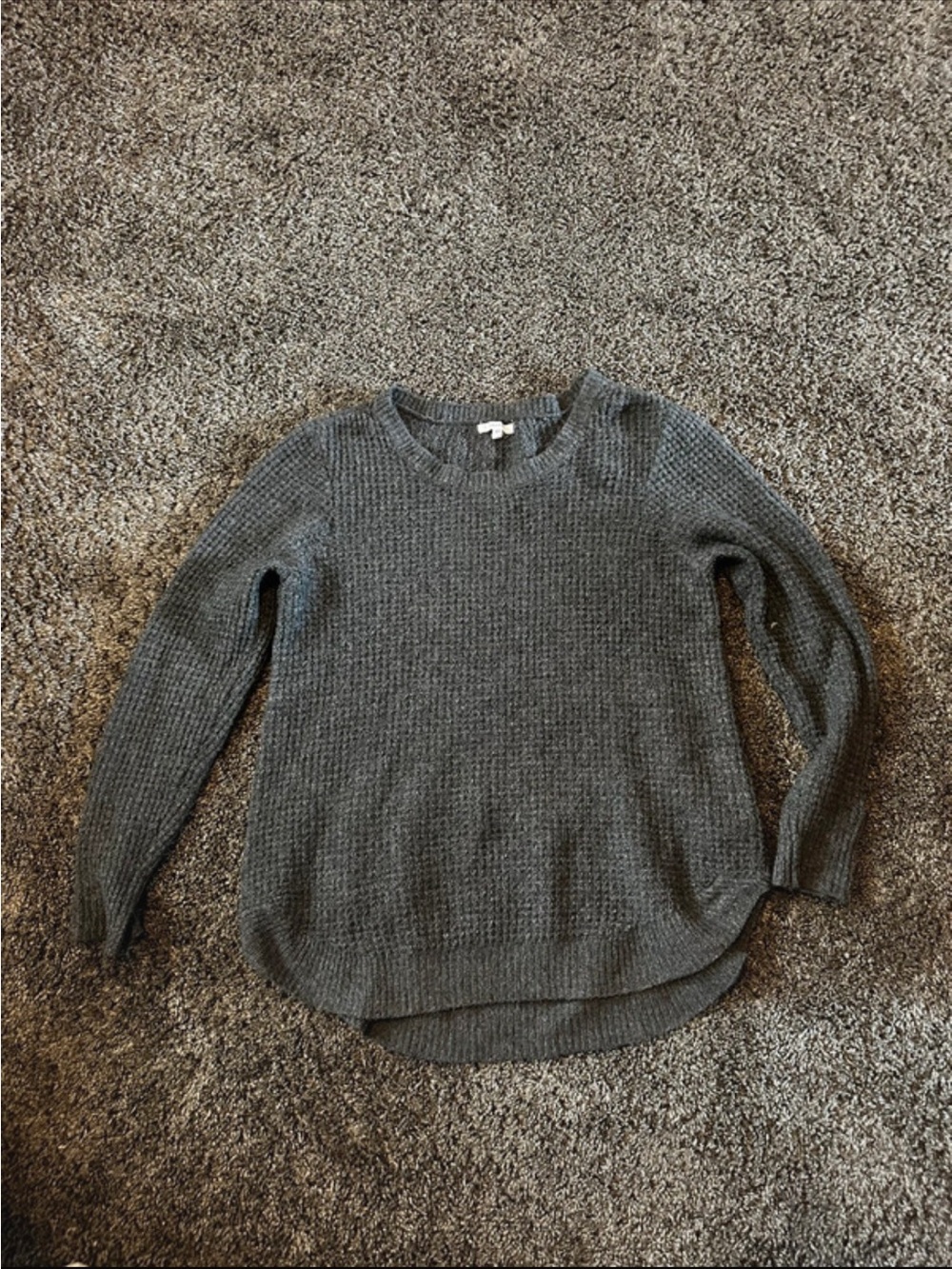 Cozy Ribbed Crewneck Sweater in Dark Gray
